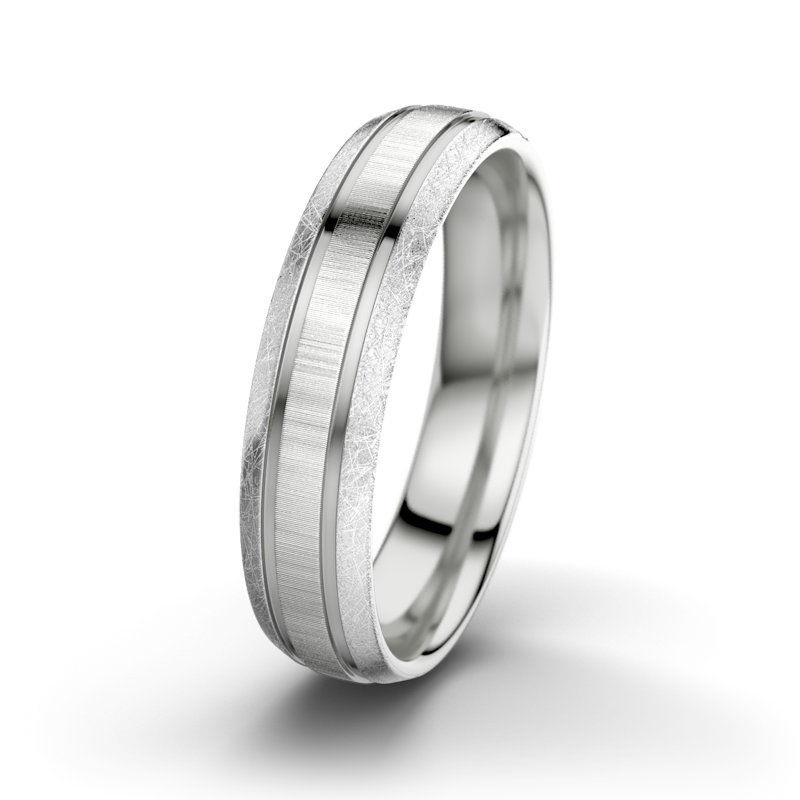 Kein Stein Sterlingsilber quermattring Zeus M5, Sterlingsilber 925 quermatt, von vorn