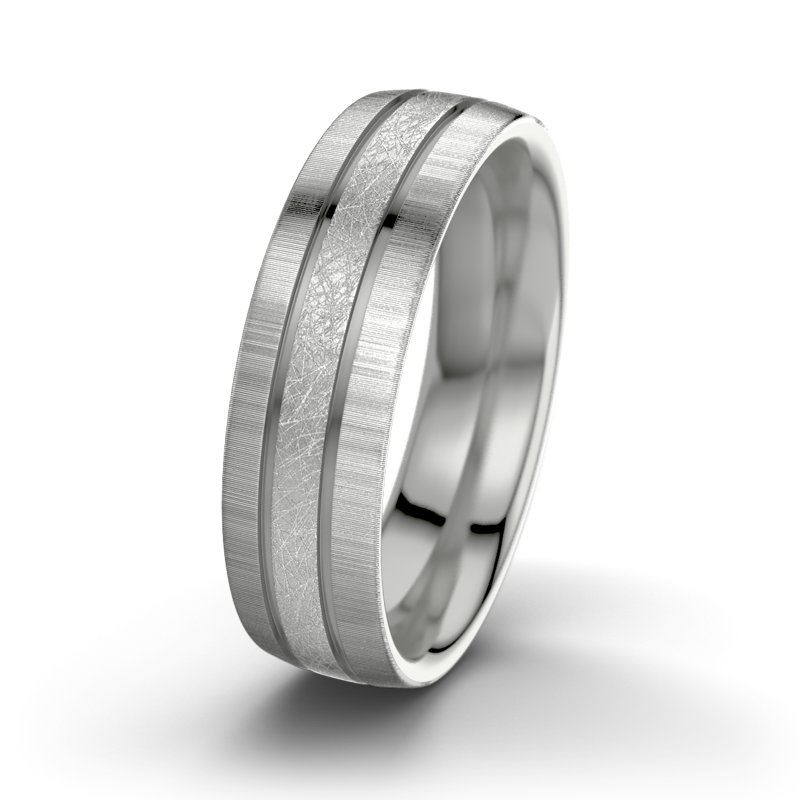 Kein Stein Palladium eismattring Zeus M6, Palladium 585 eismatt, von vorn