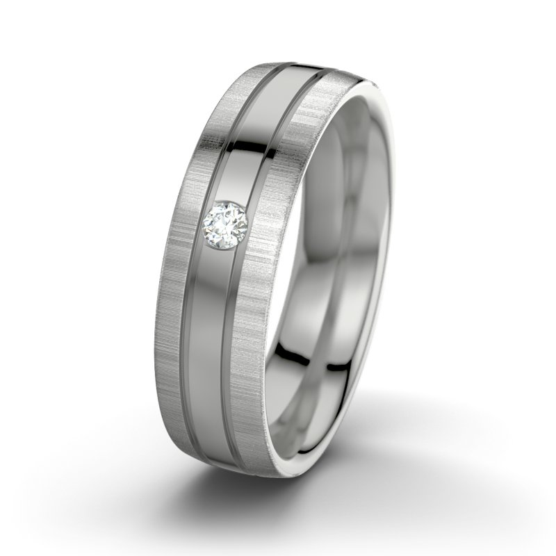 Diamantring Zeus M6, Palladium 950 poliert, von vorn