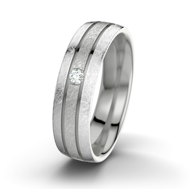Diamantring Zeus M6, Platinum 600 eismatt, von vorn