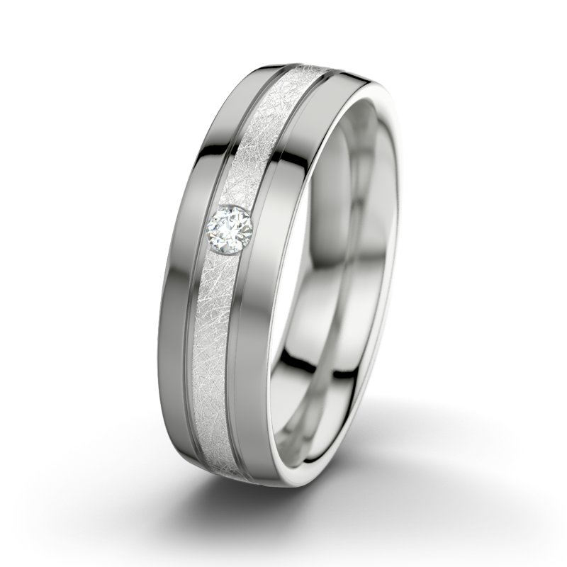 Diamantring Zeus M6, Sterlingsilber 925 eismatt, von vorn