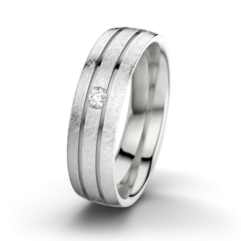 Diamantring Zeus M6, Sterlingsilber 925 eismatt, von vorn