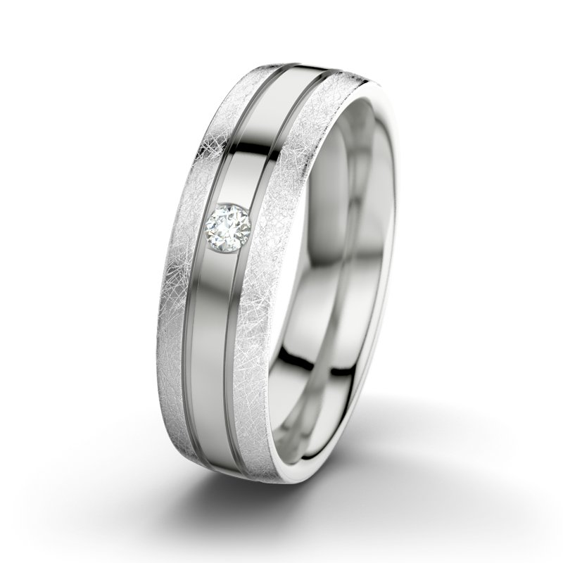 Diamantring Zeus M6, Sterlingsilber 925 poliert, von vorn