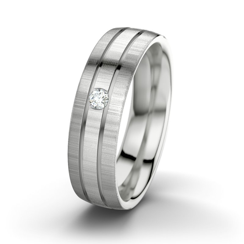 Diamantring Zeus M6, Sterlingsilber 925 quermatt, von vorn